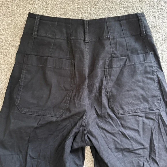 Maeve Colette Black Wide Leg Crop Linen Blend Pants 27 Minimal Coastal Career - Picture 10 of 10